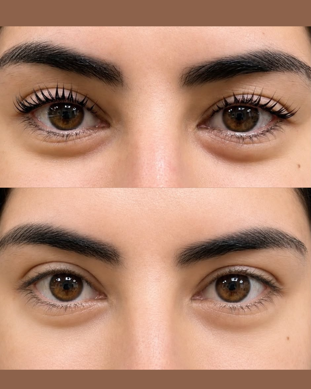 Lash lift and brow before and after